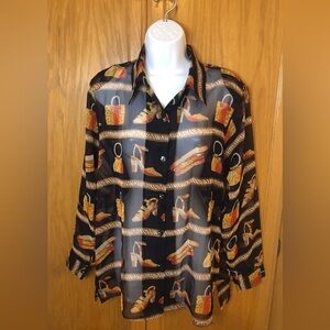 LS Collection by Sunu Bags & shoe Fashion Print Blouse Vintage